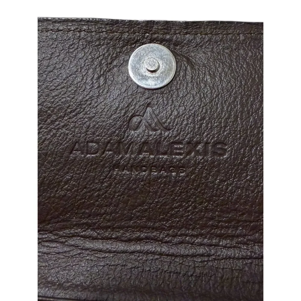 Adam Alexis Tooled Leather Tri-Fold Wallet Floral Western Ivory Artisan Snap